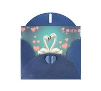 WBQLSL The swan in love Blue Holiday Cards - Perfect for birthdays, weddings, and Christmas cards