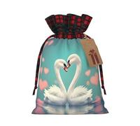 WBQLSL The swan in love Burlap gift bag - 8.3x11.8 inch drawstring bag Party decoration supplies