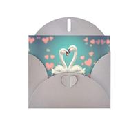 WBQLSL The swan in love Gray Holiday Cards - Perfect for birthdays, weddings, and Christmas cards