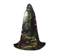 WBQLSL The Venus Flytrap Waits Patterned L Wizard Cape, Suitable for Adults & Teens Cosplay, Full Size Range S, M, L
