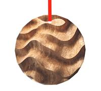 WBQLSL This Cork grain texture printed Christmas round glass pendant is perfect for Christmas, Halloween, and other holiday decorations.
