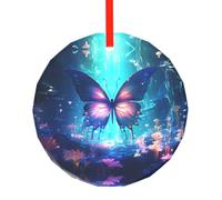 WBQLSL This Curious Butterfly printed Christmas round glass pendant is perfect for Christmas, Halloween, and other holiday decorations.