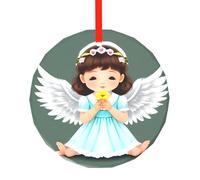 WBQLSL This Cute little angel printed Christmas round glass pendant is perfect for Christmas, Halloween, and other holiday decorations.