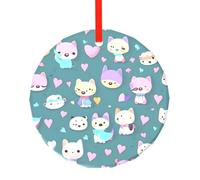 WBQLSL This Cute little fox printed Christmas round glass pendant is perfect for Christmas, Halloween, and other holiday decorations.