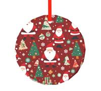 WBQLSL This Cute Santa's gift printed Christmas round glass pendant is perfect for Christmas, Halloween, and other holiday decorations.