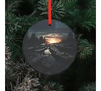 WBQLSL This Dark skies printed Christmas round glass pendant is perfect for Christmas, Halloween, and other holiday decorations.