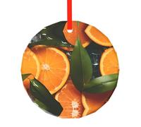 WBQLSL This Delicious Oranges printed Christmas round glass pendant is perfect for Christmas, Halloween, and other holiday decorations.