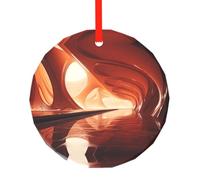 WBQLSL This Desert Architecture printed Christmas round glass pendant is perfect for Christmas, Halloween, and other holiday decorations.