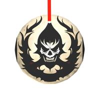 WBQLSL This Devil Satan printed Christmas round glass pendant is perfect for Christmas, Halloween, and other holiday decorations.