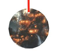 WBQLSL This Fairy Tale World printed Christmas round glass pendant is perfect for Christmas, Halloween, and other holiday decorations.