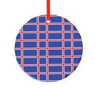 WBQLSL This Flag of Iceland patterns Christmas round glass pendant is perfect as a Christmas tree ornament, birthday, or anniversary gift.