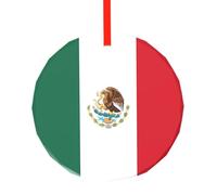 WBQLSL This Flag of Mexico printed Christmas round glass pendant is perfect for Christmas, Halloween, and other holiday decorations.