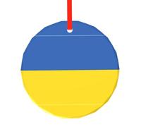 WBQLSL This Flag of Ukraine printed Christmas round glass pendant is perfect for Christmas, Halloween, and other holiday decorations.
