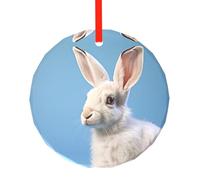 WBQLSL This goat-antelope printed Christmas round glass pendant is perfect as a Christmas tree ornament, birthday, or anniversary gift.