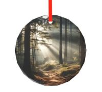 WBQLSL This Light in the Forest printed Christmas round glass pendant is perfect as a Christmas tree ornament, birthday, or anniversary gift.
