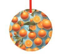 WBQLSL This Many Delicious Oranges printed Christmas round glass pendant is perfect for Christmas, Halloween, and other holiday decorations.