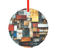 WBQLSL This Memory Fragments patterns Christmas round glass pendant is perfect as a Christmas tree ornament, birthday, or anniversary gift.