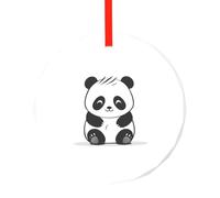 WBQLSL This Simple Panda printed Christmas round glass pendant is perfect for Christmas, Halloween, and other holiday decorations.