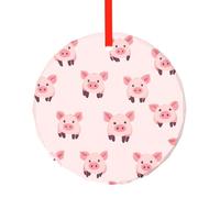 WBQLSL This Simple strokes of pig head printed Christmas round glass pendant is perfect for Christmas, Halloween, and other holiday decorations.