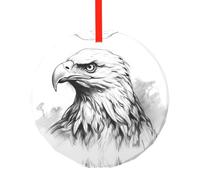 WBQLSL This Sketch Eagle Head printed Christmas round glass pendant is perfect for Christmas, Halloween, and other holiday decorations.