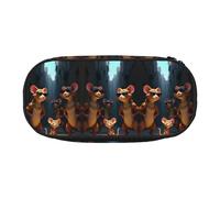 WBQLSL three muscular street rats Printed stationery storage bag - multi-grid layered pencil case portable student pencil bag