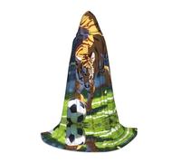 WBQLSL Tiger cub playing football Patterned S Wizard Cape, Suitable for Adults & Teens Cosplay, Full Size Range S, M, L