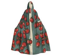 WBQLSL Tomato personificationPrinted Halloween cape, hooded cloak for masquerade, carnival party or cosplay costume