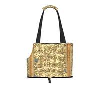 WBQLSL Treasure Maze Patterned Pet Travel Bag - Small Pet Shoulder Bag for Cars and People