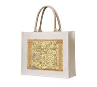 WBQLSL Treasure Maze Printed Canvas Tote | Lightweight Storage Bag Perfect for the Beach, Picnics, and Everyday Shopping