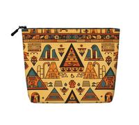 WBQLSL triangular building pattern Patterned travel cosmetic bag, multifunctional storage bag, specially designed for daily necessities storage, Black, One Size