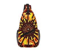 WBQLSL Turning the flame Printed Outdoor Crossbody Bag - Lightweight Travel Chest Pack, Perfect for Daily Commutes and Cycling