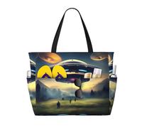 WBQLSL UFO landing Pattern beach travel bag for gym/swimming pool/supermarket shopping/short trip