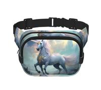 WBQLSL Unicorns on The Run Patterned Stylish Waist Bag, Lightweight Travel Sports Bag, Waterproof and wear-Resistant