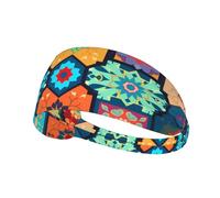 WBQLSL Unisex-Adult Boho Mandala Print Elastic Sports Headband, One Size, Polyester