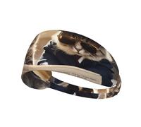 WBQLSL Unisex-Adult Cool Cats Print Elastic Exercise Headband, Black, One Size, Polyester