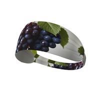 WBQLSL Unisex-Adult Crystal Grapes Print Elastic Exercise Headband, One Size, Polyester