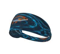 WBQLSL Unisex-Adult Fish Swimming in the Water Elastic Exercise Headband, Black, One Size, Polyester