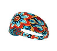 WBQLSL Unisex-Adult Floral Print Elastic Sports Headband, One Size, Polyester