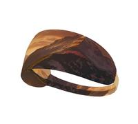 WBQLSL Unisex-Adult Mountain Sunset Print Elastic Exercise Headband, One Size, Polyester