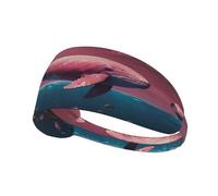 WBQLSL Unisex-Adult Ocean Whale Print Elastic Exercise Headband, One Size, Polyester, 22.5mm Wide