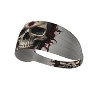 WBQLSL Unisex-Adult Rose Skull Elastic Exercise Headband, One Size, Polyester
