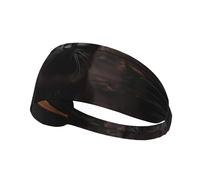 WBQLSL Unisex-Adult Serious Cat Elastic Exercise Headband, Black, One Size, 22.5mm Wide, Polyester