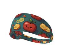WBQLSL Unisex Cartoon Apple Print Elastic Sports Headband, One Size, Polyester