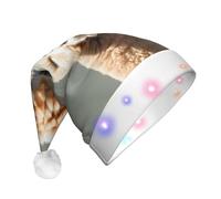 WBQLSL Unisex Christmas New Year Adult Hat, New Year Christmas Party Gift, Alpaca avatar Plush Santa Hat with LED Light