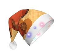 WBQLSL Unisex Christmas New Year Adult Hat, New Year Christmas Party Gift, Cute little hamster Plush Santa Hat with LED Light