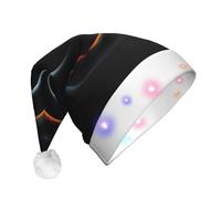 WBQLSL Unisex Christmas New Year Adult Hat, New Year Christmas Party Gift, Mysterious Cosmic Black Holes Plush Santa Hat with LED Light