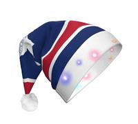 WBQLSL Unisex Christmas New Year Adult Hat, New Year Christmas Party Gift, Wyoming State Flag Plush Santa Hat with LED Light