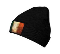 WBQLSL Velvet Patch Loose Beanie hat, Retro Irish Flag Men's Winter Stretch Knit hat, Unisex Outdoor Sports Travel Fashion Warm ski hat