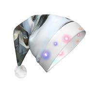 WBQLSL Wet polar bearChristmas hat with LED lights, perfect for costume parties, stage performances, and school events.