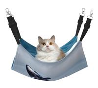 WBQLSL Whales at sea Medium Printed cat cage Hanging Hammock - Suitable for Cats, Ferrets, Puppies, Rabbits, Small Animals